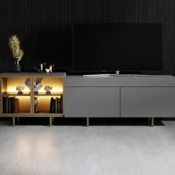 Tv-Benk & Mediabenk-Seyring TV-benk 190 cm Antrasitt og gull