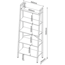 Stigehylle-Shelf HOME4YOU eik/brun