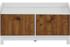 Benk|Skohylle Med Benk-Shellake Skobenk 92x45 cm Natur,Hvit
