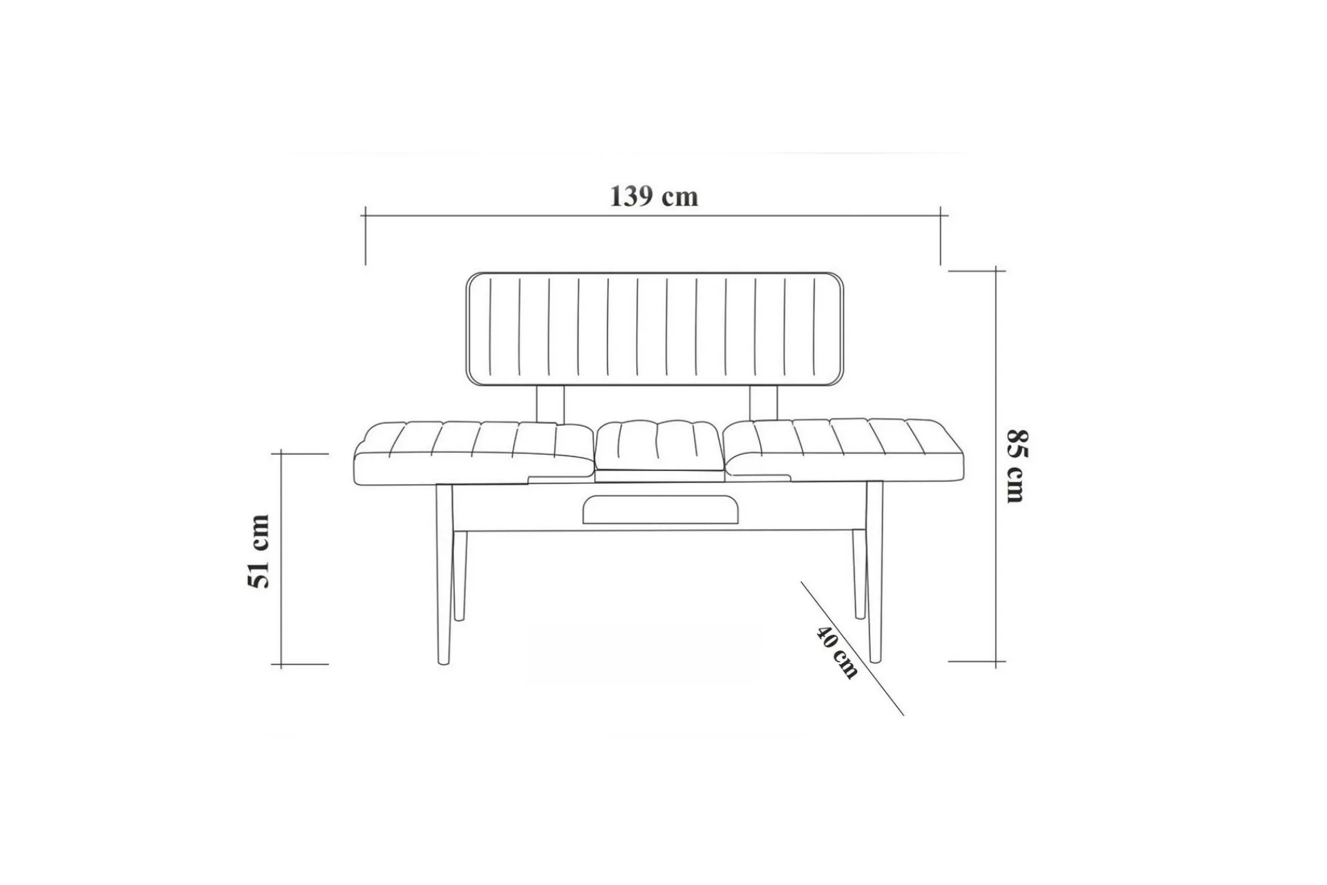 Benk-Shundrea Benk 85 cm Valnöt