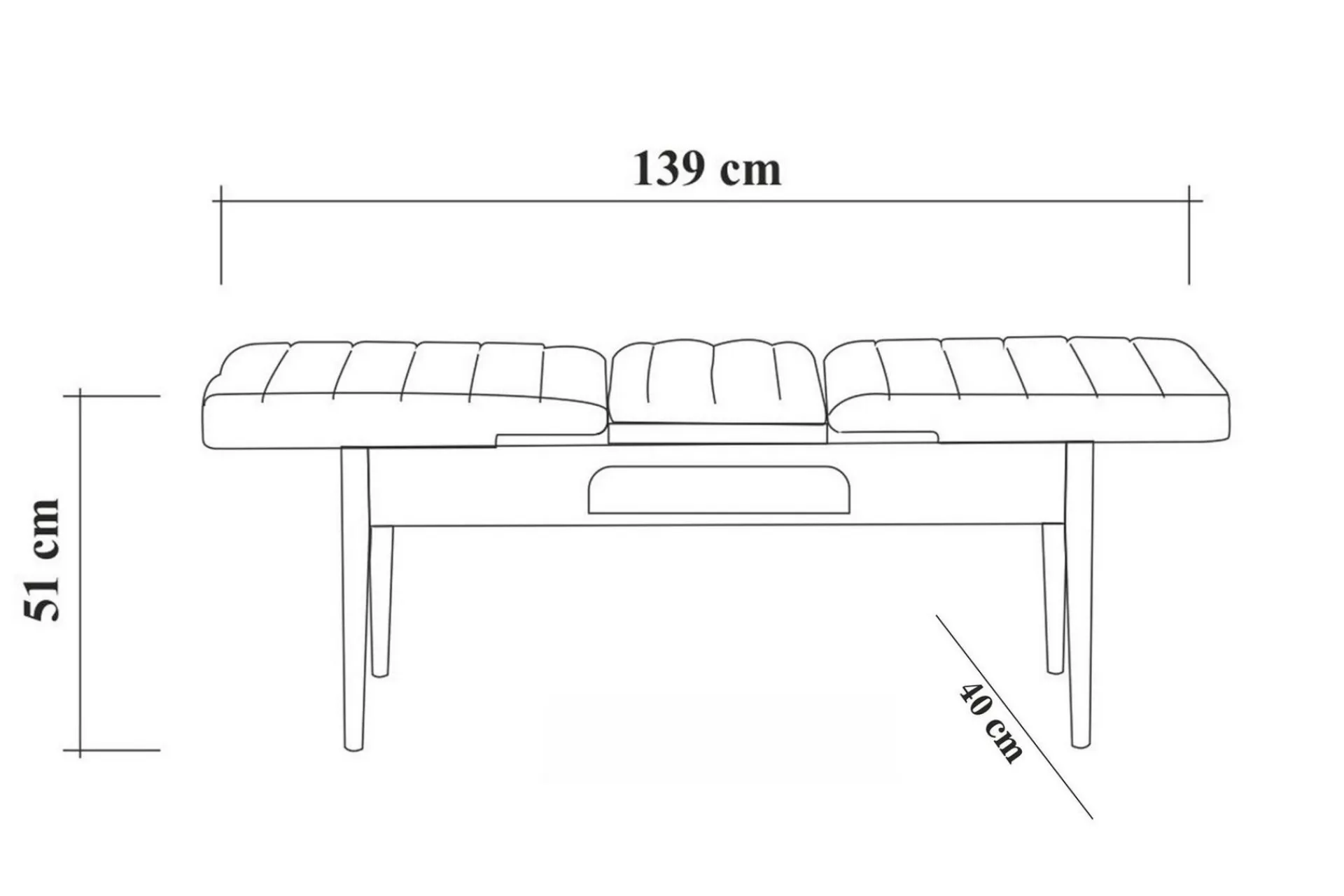 Shundrea Spisegruppe 4 deler 75 cm