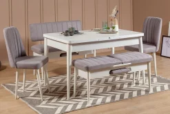 Spisegrupper-Shundrea Spisegruppe 5 deler 75 cm Hvit