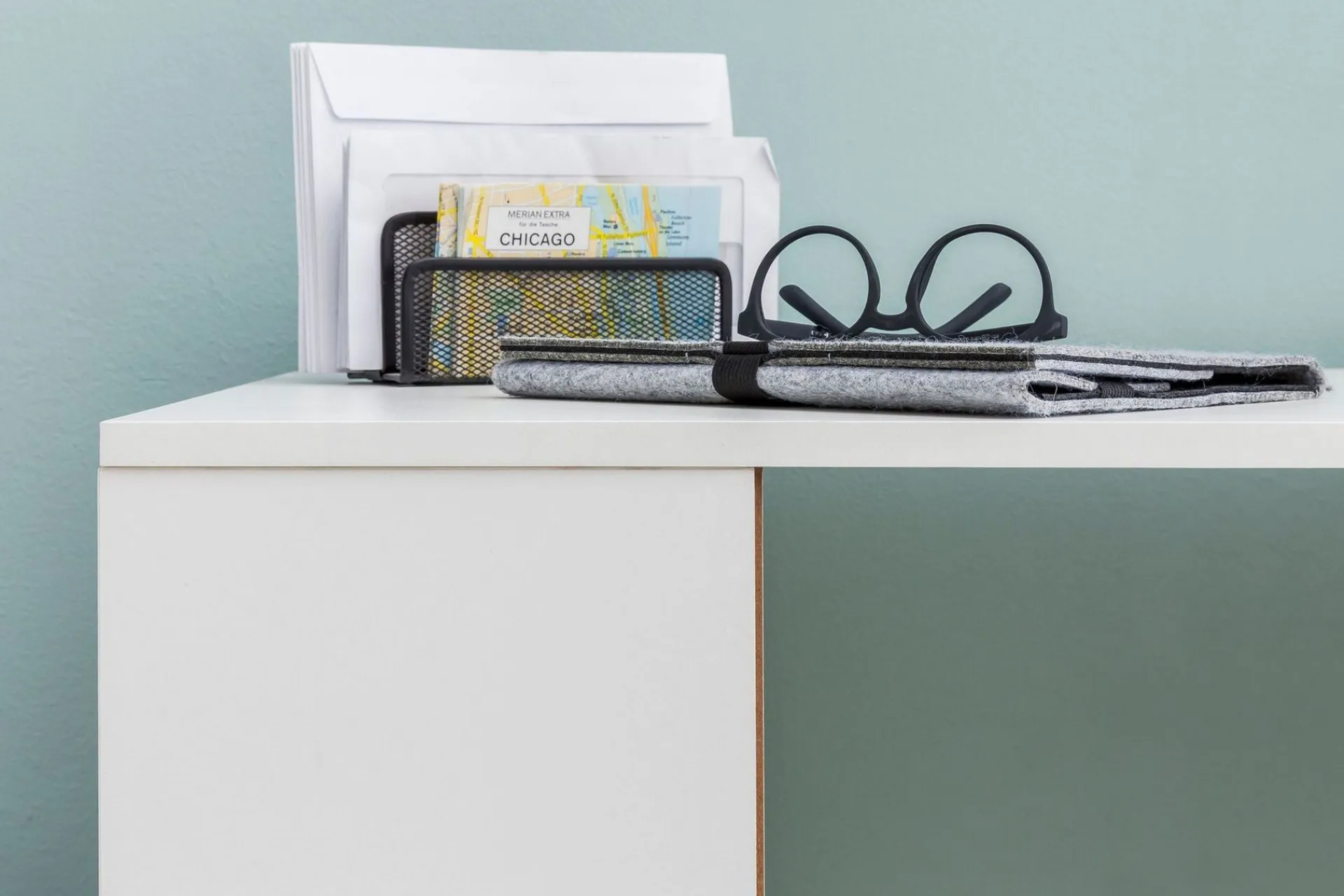 Wohnling Kontorbord-Shuping Skrivebord 120 cm med Oppbevaringshyller Hvit