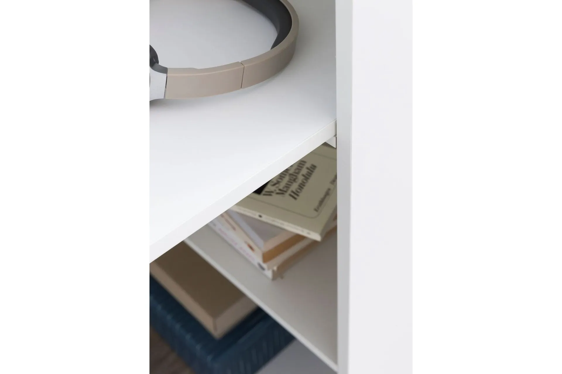 Wohnling Kontorbord-Shuping Skrivebord 120 cm med Oppbevaringshyller Hvit