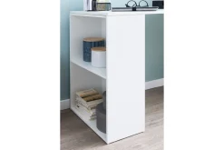 Wohnling Kontorbord-Shuping Skrivebord 120 cm med Oppbevaringshyller Hvit