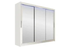 Vegghengt Oppbevaring|Knaggerekke-Sia Garderobe med Speil 250x215 cm Hvit