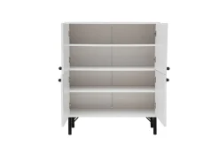 Oppbevaringsskap|Skap-Sia Highboard 95x111 cm Hvit/Brun/Lilla/Gul