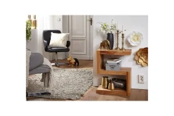 Wohnling Avlastningsbord-Sidebord Heltre, S kube, landlig stil Akasie Brun