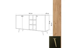 Sideboard & Skjenker-Sidobord Ek|Svart Natur,Antracit