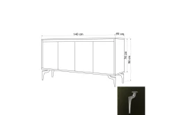 Sidobord Svart|Vit