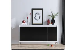 Sidobord Svart|Vit