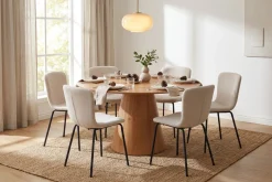 Bark Siena Spisegruppe rund 150 cm med 6 Katy spisestoler