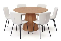 Bark Spisegrupper-Siena spisegruppe rund 130 cm med 6 Katy spisestoler Eik