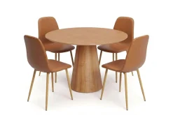 Bark Spisegrupper-Siena spisegruppe rund 110 cm med 4 Nibe spisestoler Eik