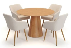 Bark Siena spisegruppe rund 110 cm med 4 Filippa spisestoler