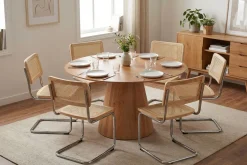 Bark Spisegrupper-Siena spisegruppe rund 130 cm med 6 Build spisestoler Eik