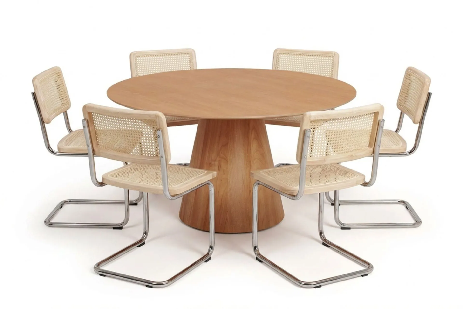 Bark Spisegrupper-Siena spisegruppe rund 130 cm med 6 Build spisestoler Eik