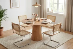 Bark Spisegrupper-Siena spisegruppe rund 110 cm med 4 Build spisestoler Eik