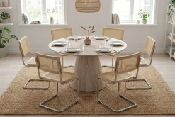 Bark Spisegrupper-Siena spisegruppe rund 130 cm med 6 Build spisestoler Hvitlasert