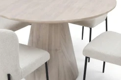 Bark Siena spisegruppe rund 130 cm med 6 Elsie spisestoler