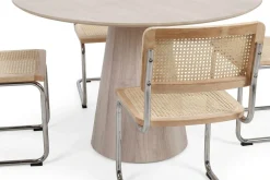 Bark Siena spisegruppe rund 110 cm med 4 Build spisestoler