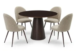 Bark Siena spisegruppe rund 110 cm med 4 Nibe Plus spisestoler