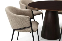 Bark Spisegrupper-Siena spisegruppe rund 110 cm med 4 Filip spisestoler Røkt eik