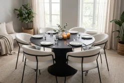 Bark Spisegrupper-Siena spisegruppe rund 150 cm med 6 Karol spisestoler Svart