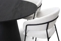 Bark Spisegrupper-Siena spisegruppe rund 150 cm med 6 Karol spisestoler Svart