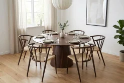 Bark Siena Spisegruppe rund 150 cm med 6 Winston spisestoler