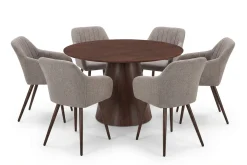 Bark Siena spisegruppe rund 130 cm med 6 Filippa spisestoler