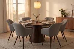 Bark Siena spisegruppe rund 130 cm med 6 Filippa spisestoler