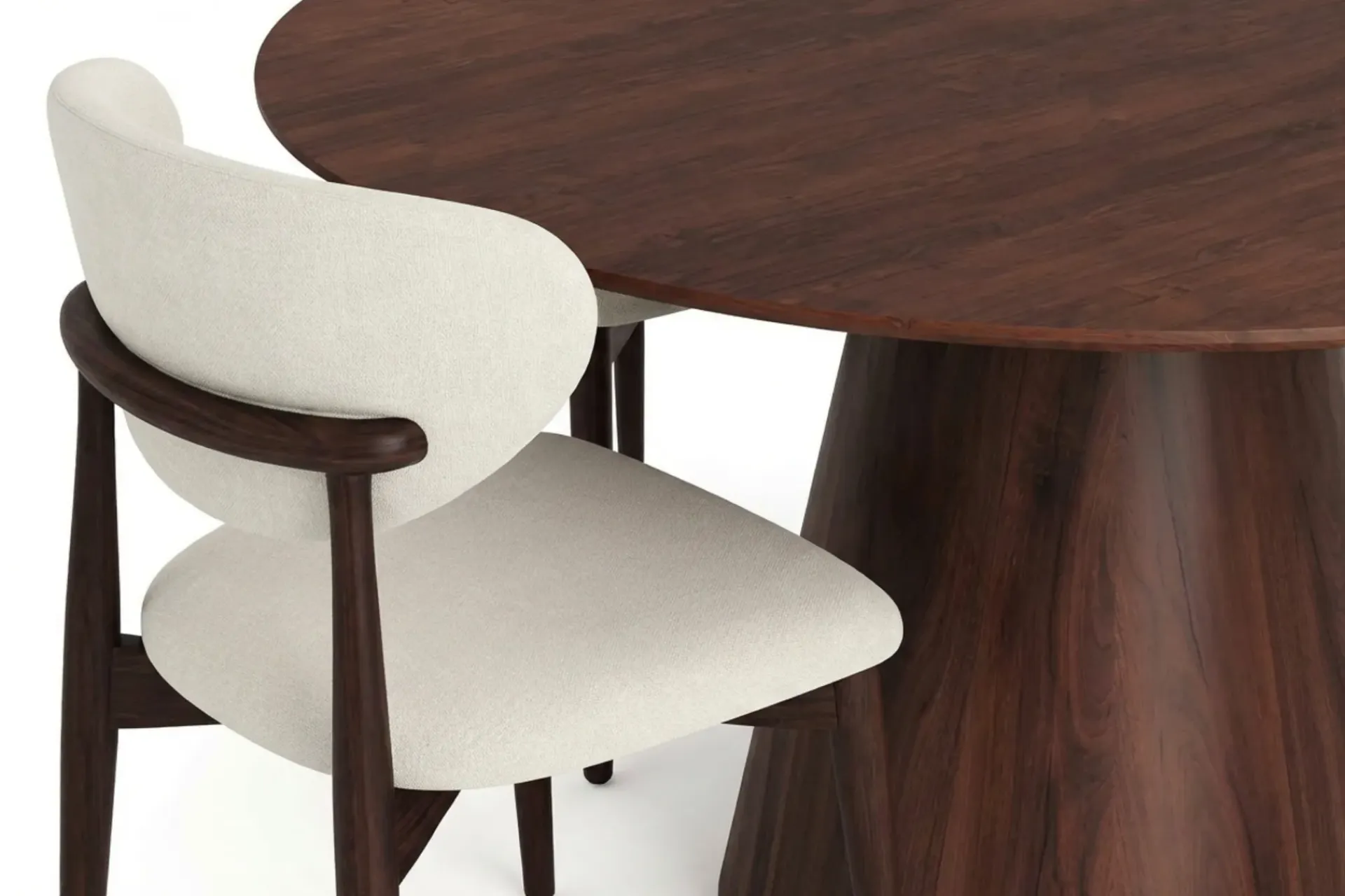 Bark Siena spisegruppe rund 130 cm med 6 Molly spisestoler