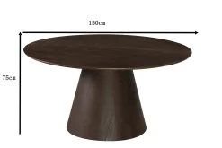 Bark Spisebord & Kjøkkenbord-Siena Stort Spisebord Rundt 150 cm Finer Mørkebrun Røkt eik