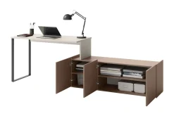 Kontorbord-Sigmana Skrivebord 260x55 cm Lysegrå,Brun