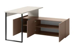 Kontorbord-Sigmana Skrivebord 260x55 cm Lysegrå,Brun