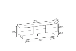 Tv-Benk & Mediabenk-Sign TV-benk 180 cm Svart,Eik