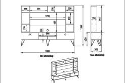 Tv-Møbelsett-Sincerely TV-Møbelsett 180 cm Valnöt,Svart
