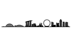 Singapore Skyline Veggdekor