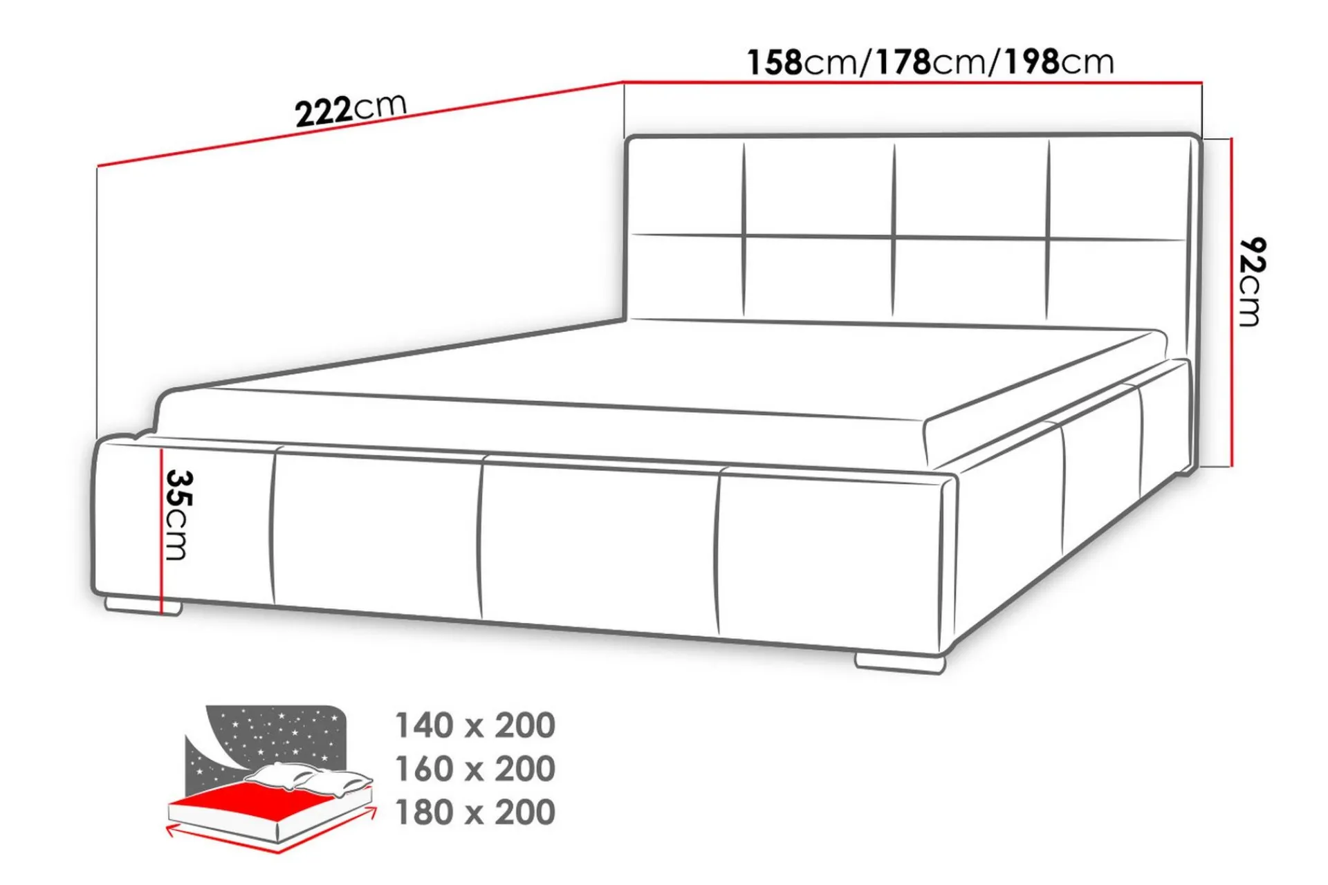 Bedly Sengeramme & Sengestamme-Sirdal Seng 160x200 Haze 17