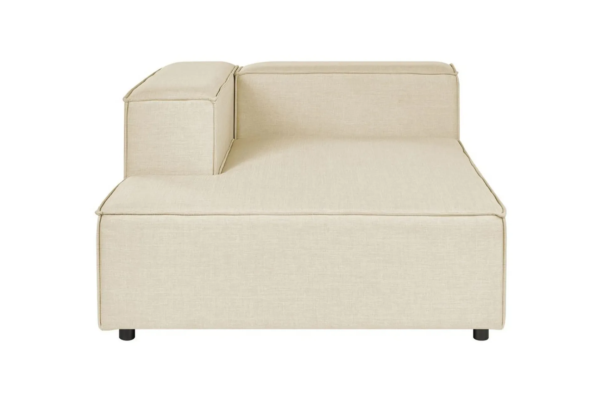 Sofa Med Sjeselong-3-sits Hörnsoffa med fotpall Beliani Aprica Högervänd Left-faced Beige