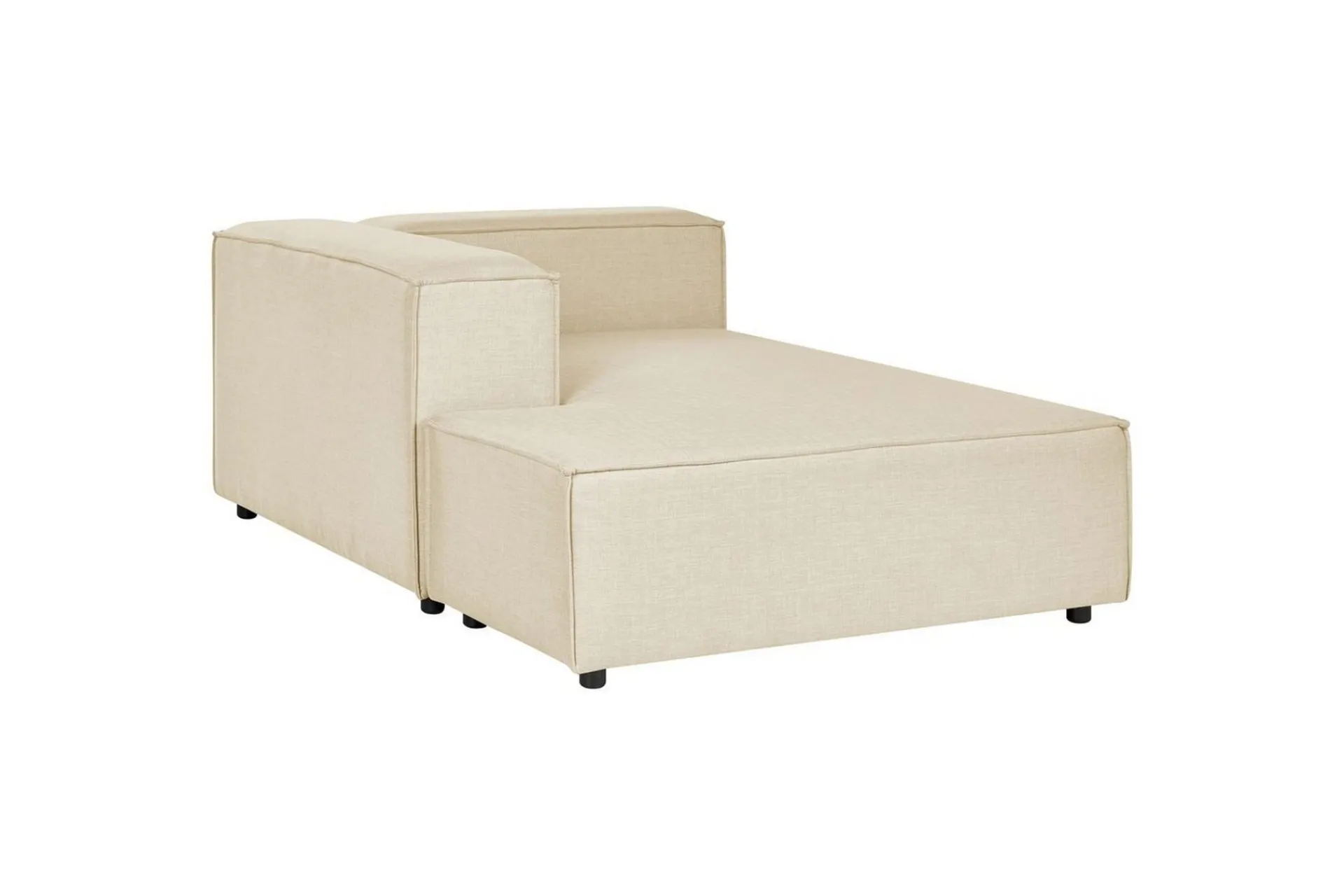 Sofa Med Sjeselong-3-sits Hörnsoffa med fotpall Beliani Aprica Högervänd Left-faced Beige