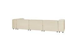 Sofa Med Sjeselong-3-sits Hörnsoffa med fotpall Beliani Aprica Högervänd Left-faced Beige