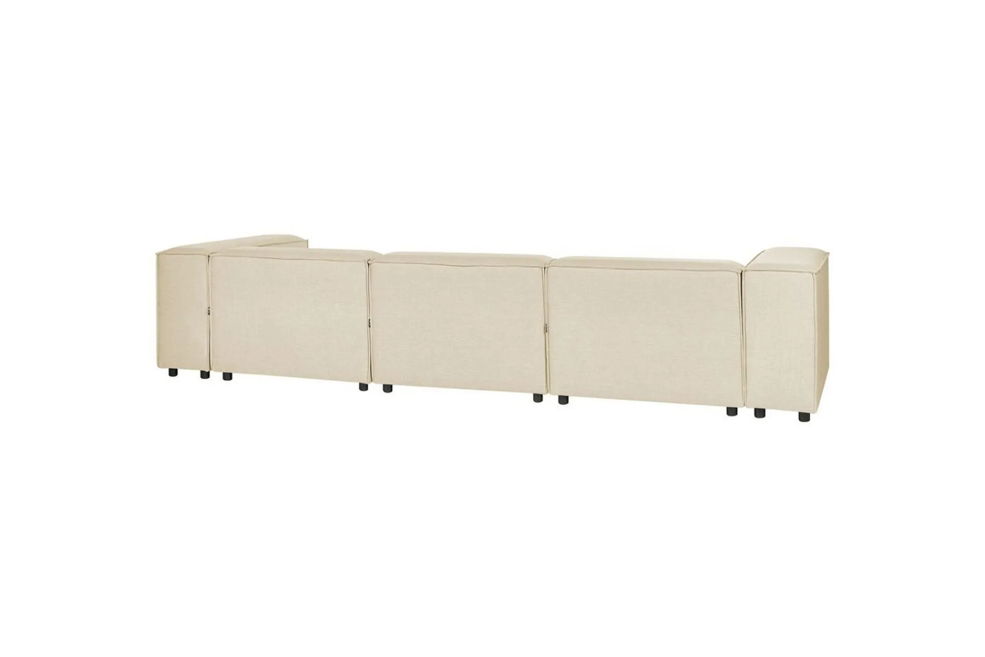 Sofa Med Sjeselong-3-sits Hörnsoffa med fotpall Beliani Aprica Högervänd Left-faced Beige