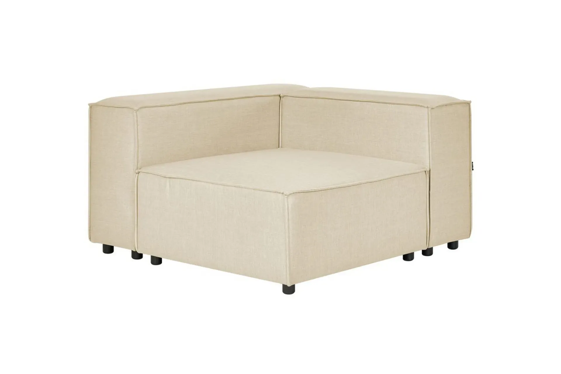 Sofa Med Sjeselong-3-sits Hörnsoffa med fotpall Beliani Aprica Högervänd Left-faced Beige