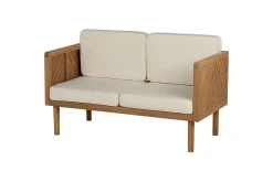 Hagebenk & Hagesofa-2-sitssoffa Beliani Baratti Light wood||Beige Lett ved,Beige