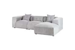 Sofa Med Sjeselong-3-sitssoffa Beliani Dolva Grå, svart, Vänstervänd Grey