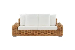 3-sitssoffa Beliani Forli Natural||Beige||White