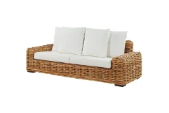 3-sitssoffa Beliani Forli Natural||Beige||White