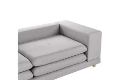 2 Seter Sofa-2-sitssoffa Beliani Heden Beige/ljust trä Grey||Light colored wood Grey,Lysfarget tre